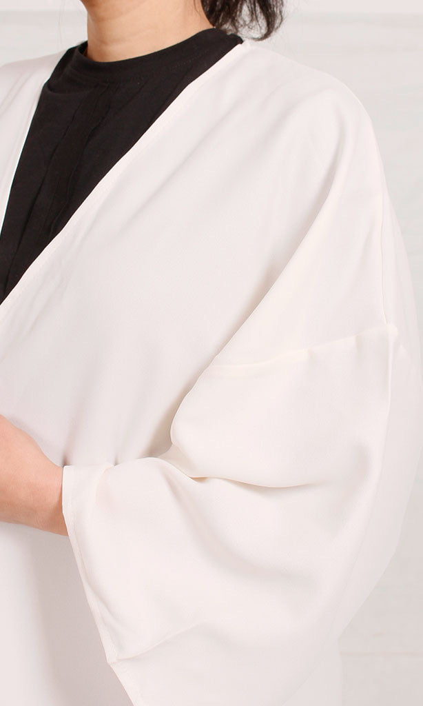 R204838 - Crepe Chiffon Kimono - White