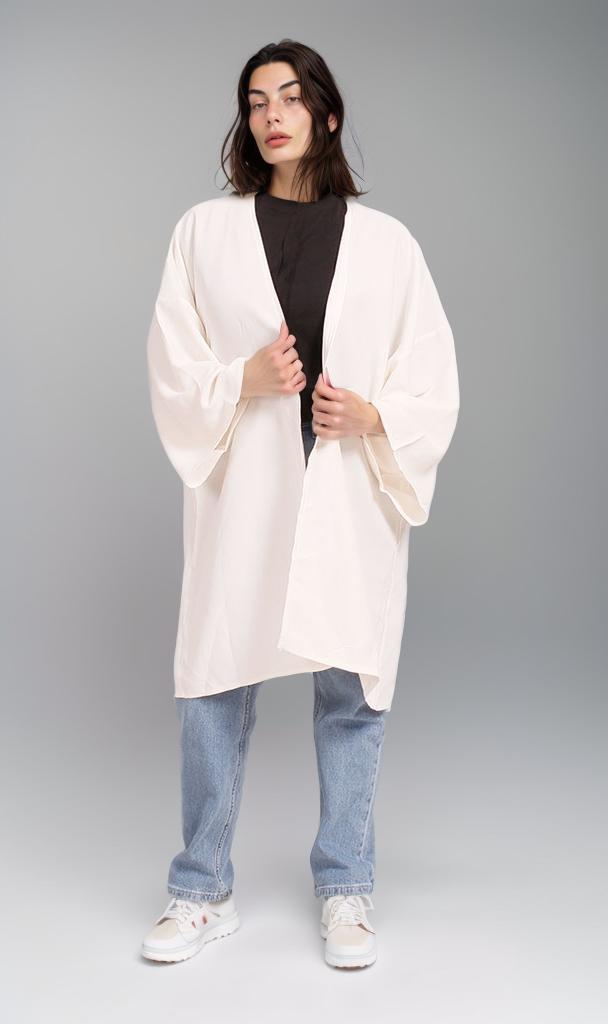 R204838 - Crepe Chiffon Kimono - White