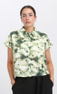 R204844 - Patterned Short Sleeves Relaxed Shirt - Green Shades