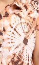 R204845 - Patterned Short Sleeves Relaxed Shirt - Brown & Light Orange