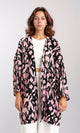 R204870 - Patterned Open Neckline Cardigan - Pink & Black