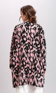 R204870 - Patterned Open Neckline Cardigan - Pink & Black