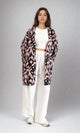 R204870 - Patterned Open Neckline Cardigan - Pink & Black