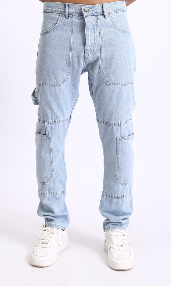 R204997 - Casual Jeans with Multiple Pockets - Ice Blue
