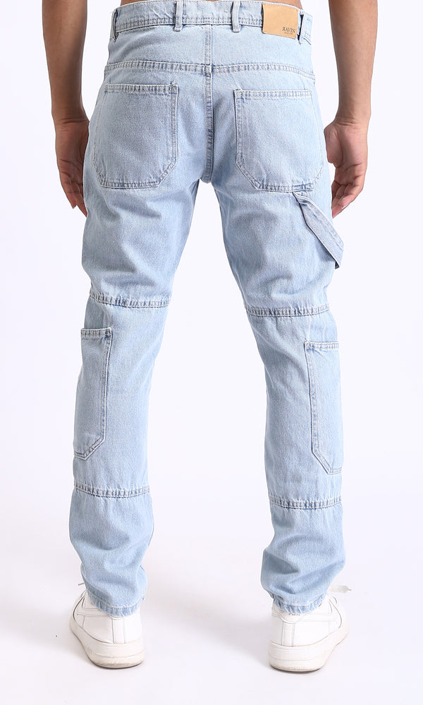 R204997 - Casual Jeans with Multiple Pockets - Ice Blue