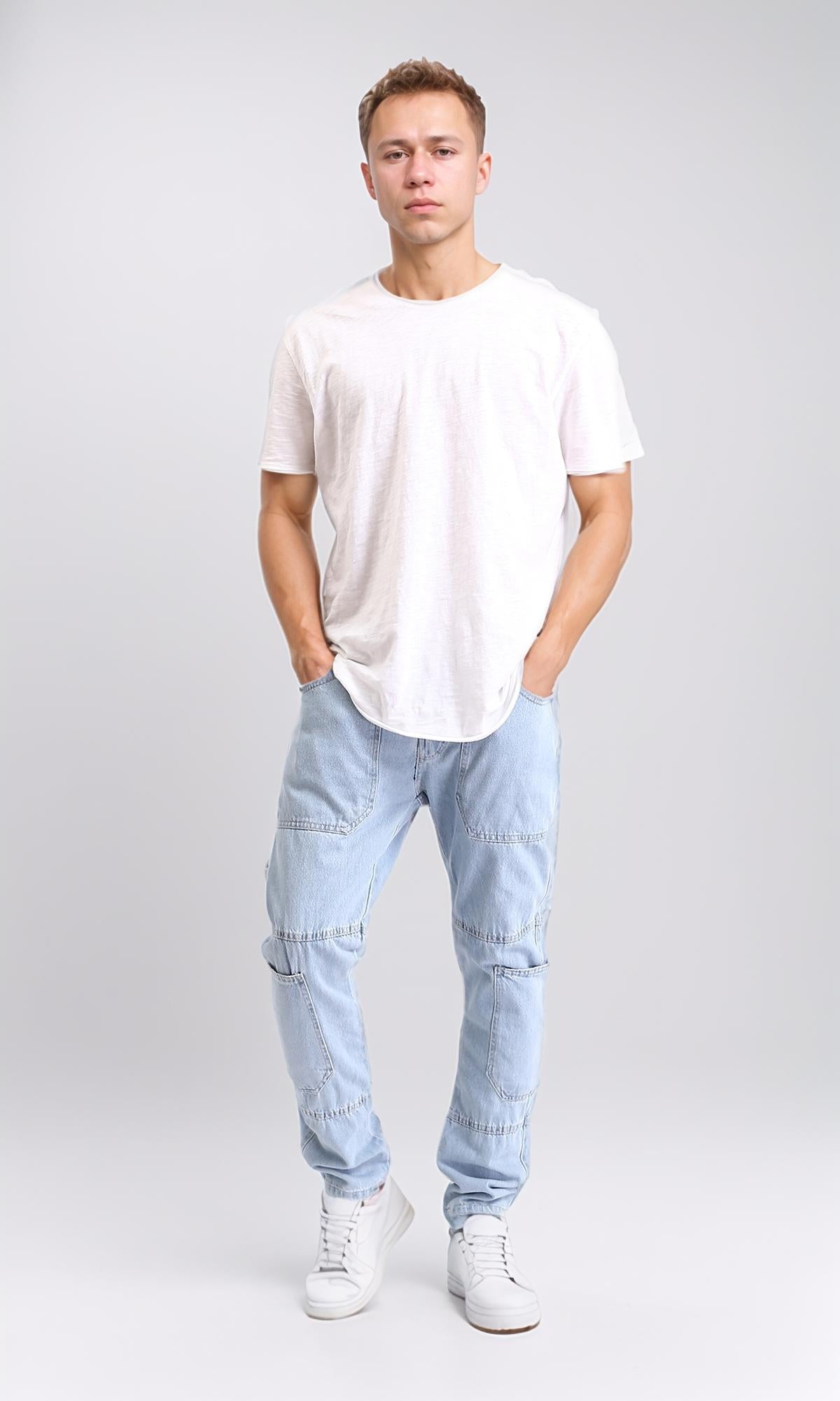 R204997 - Casual Jeans with Multiple Pockets - Ice Blue