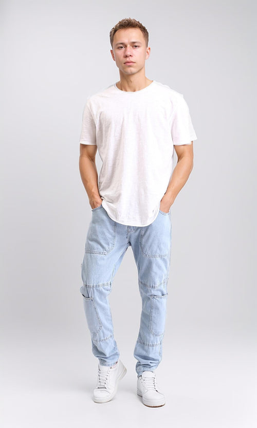 R204997 - Casual Jeans with Multiple Pockets - Ice Blue
