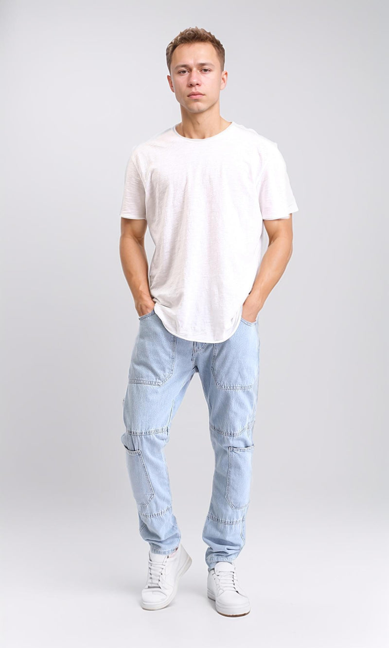 R204997 - Casual Jeans with Multiple Pockets - Ice Blue