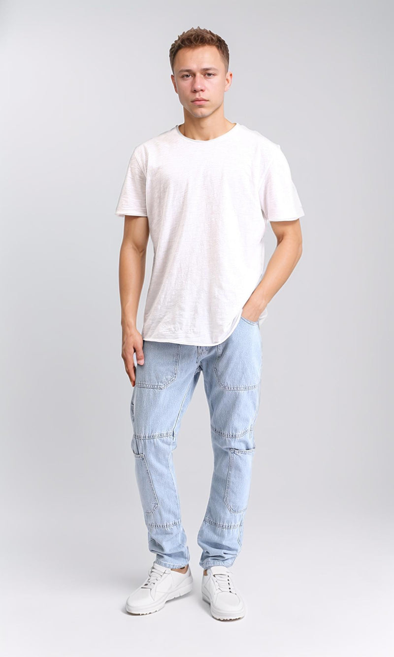 R204997 - Casual Jeans with Multiple Pockets - Ice Blue