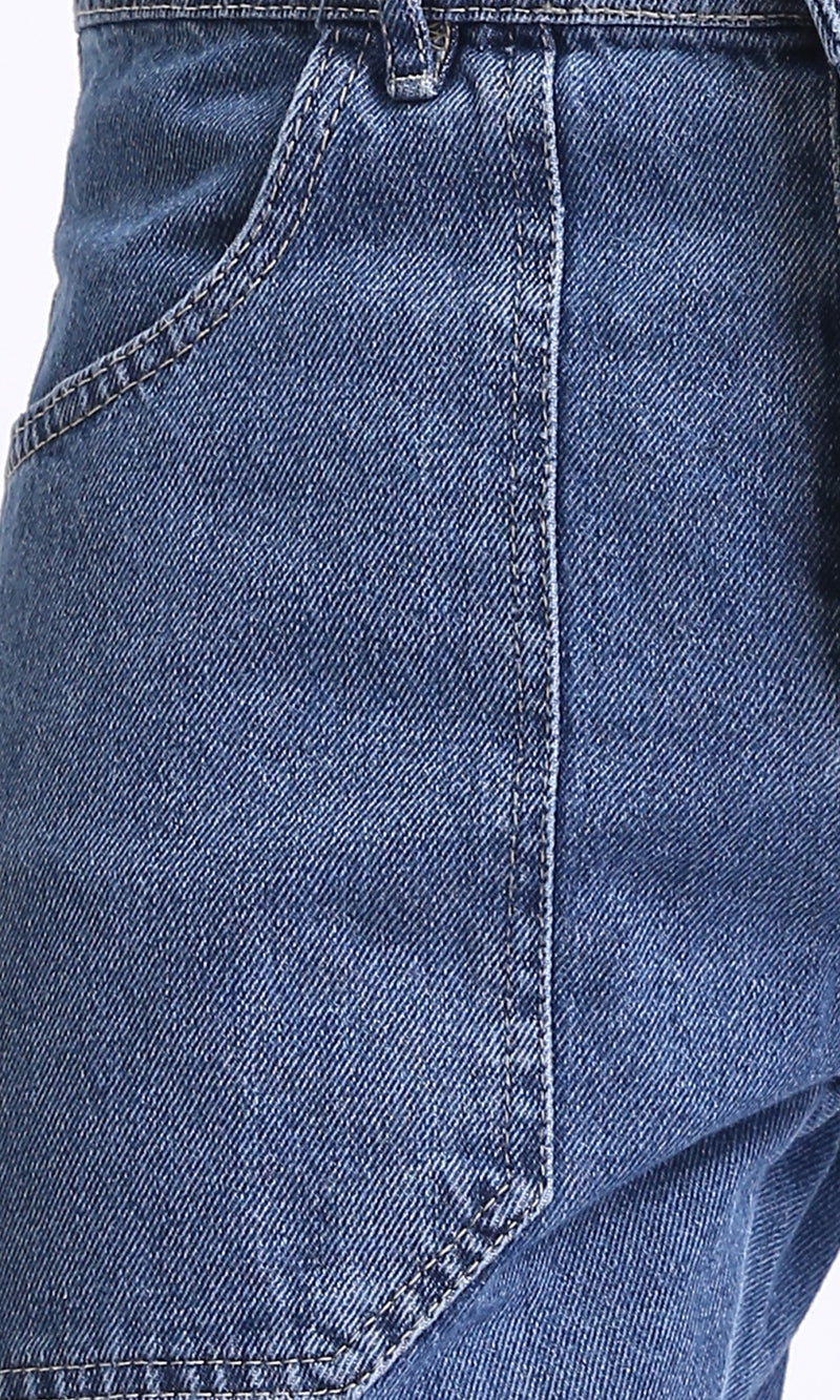 R204998 - Casual Jeans with Multiple Pockets - Medium Blue