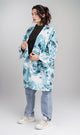 R205485 - Linen Printed Kimono - Blue Abstract Print
