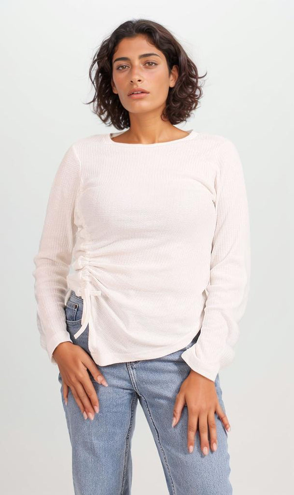 R205491 - Wayvile Long Sleeve Basic Top - Cream