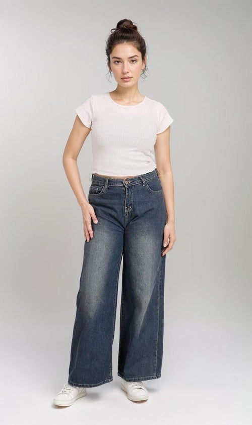 R205496-R205496 - Fitted Ribbed T-Shirt - Off White