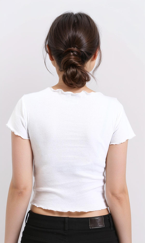 R205498 - "Be Yourself" Cotton Short Tee - White