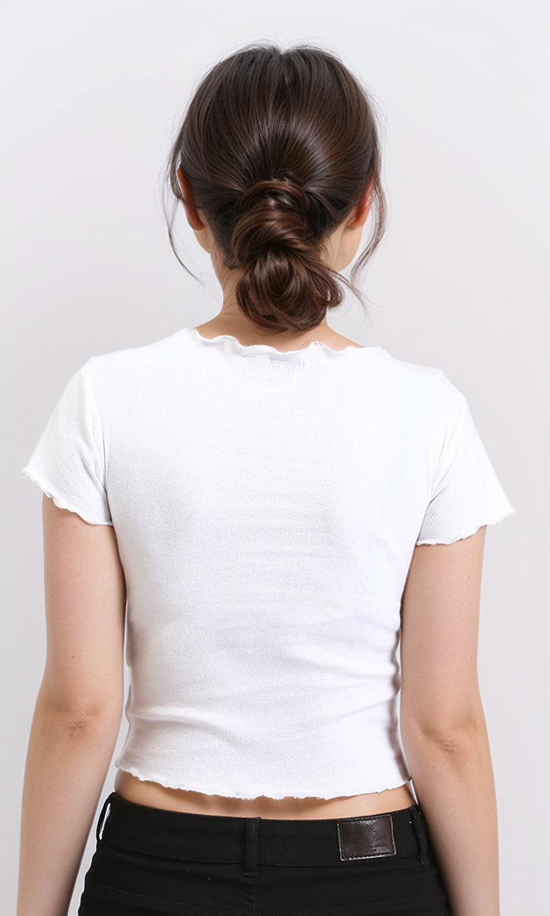 R205498 - "Be Yourself" Cotton Short Tee - White