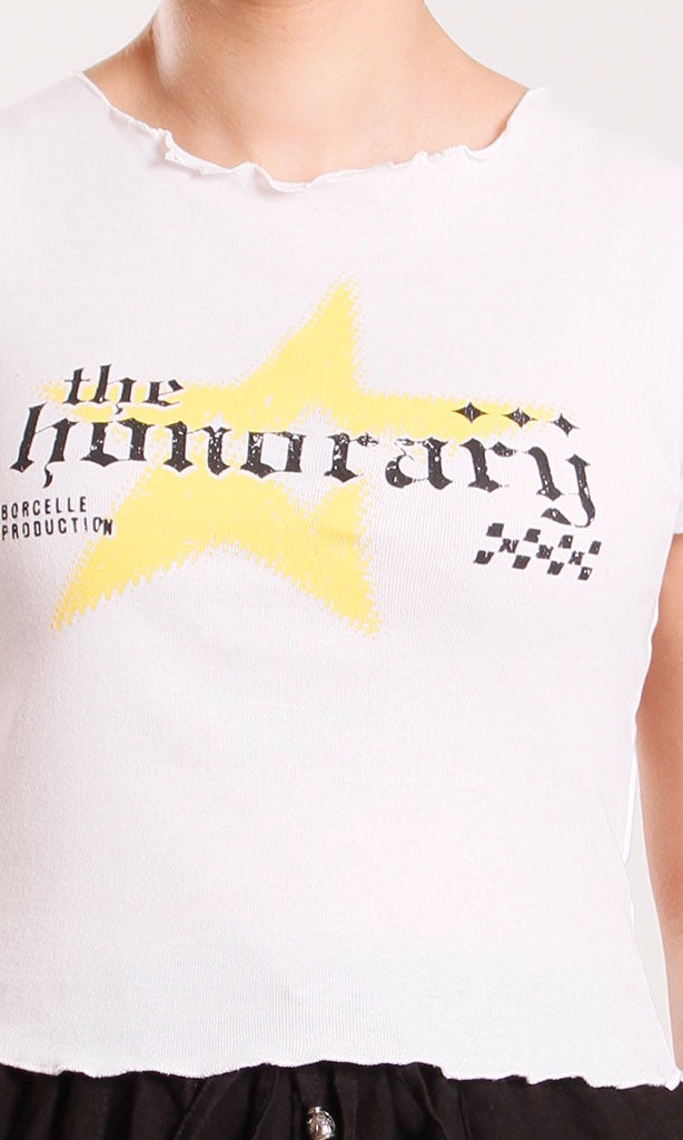 Women's Cream Short Sleeve Graphic Tee with Lettuce Edge