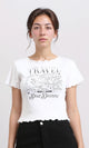 R205509 - Lettuce Edges Cotton Printed Short Tee - White