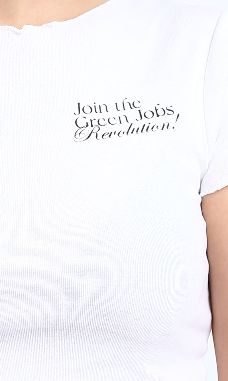 R205510 - Short Sleeves Printed Short Tee - White