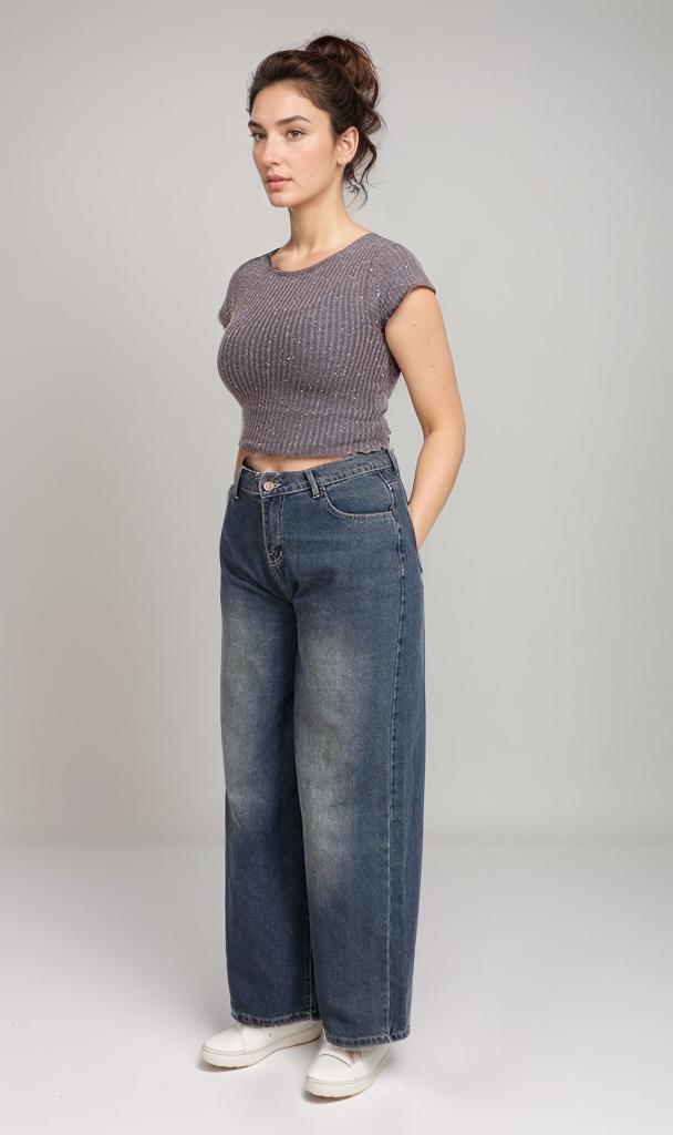 R205511-R205511 - Ribbed Knit Cap Sleeve Top - Grey