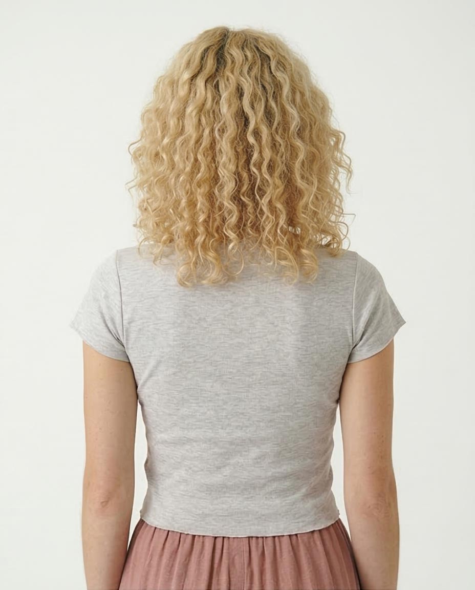 Ravin "Flower Vibes" Hibiscus Crop Tee in Heather Grey - R205513