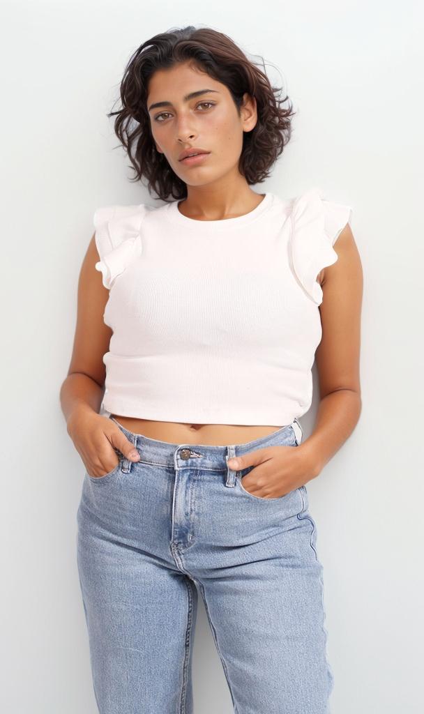 Ribbed Crop Top - White