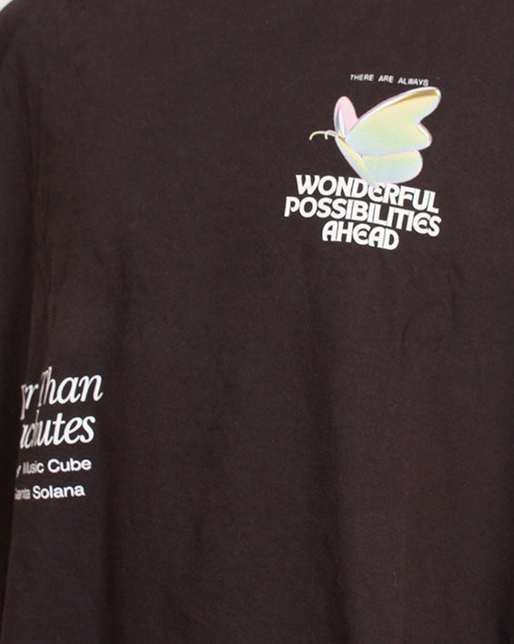 RAVIN | تي شيرت للحفلات الموسيقية كبير الحجم "أسرع من المظلات" - أسود - R205516