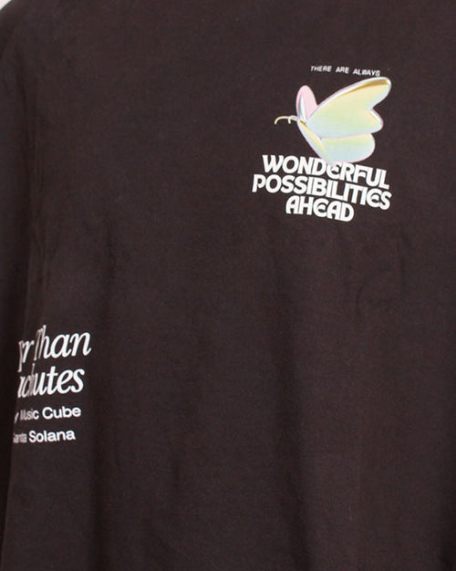 RAVIN | تي شيرت للحفلات الموسيقية كبير الحجم "أسرع من المظلات" - أسود - R205516