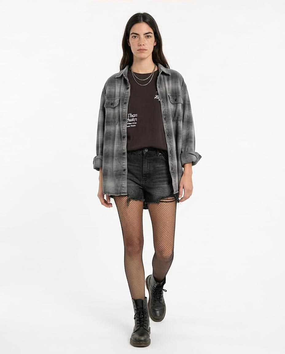 RAVIN | تي شيرت للحفلات الموسيقية كبير الحجم "أسرع من المظلات" - أسود - R205516