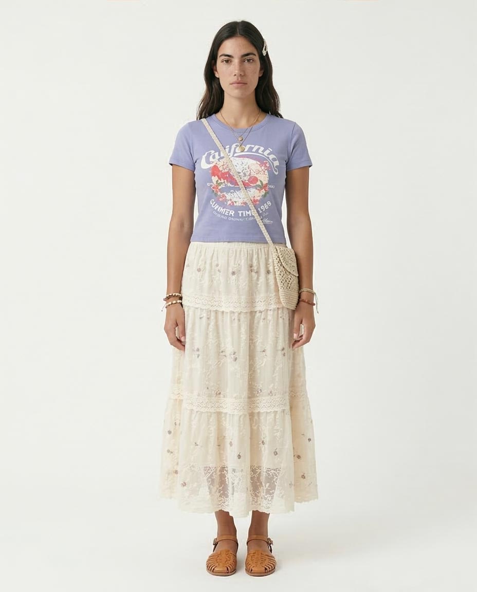 Ravin Vintage California Graphic Tee in Lavender - R205521