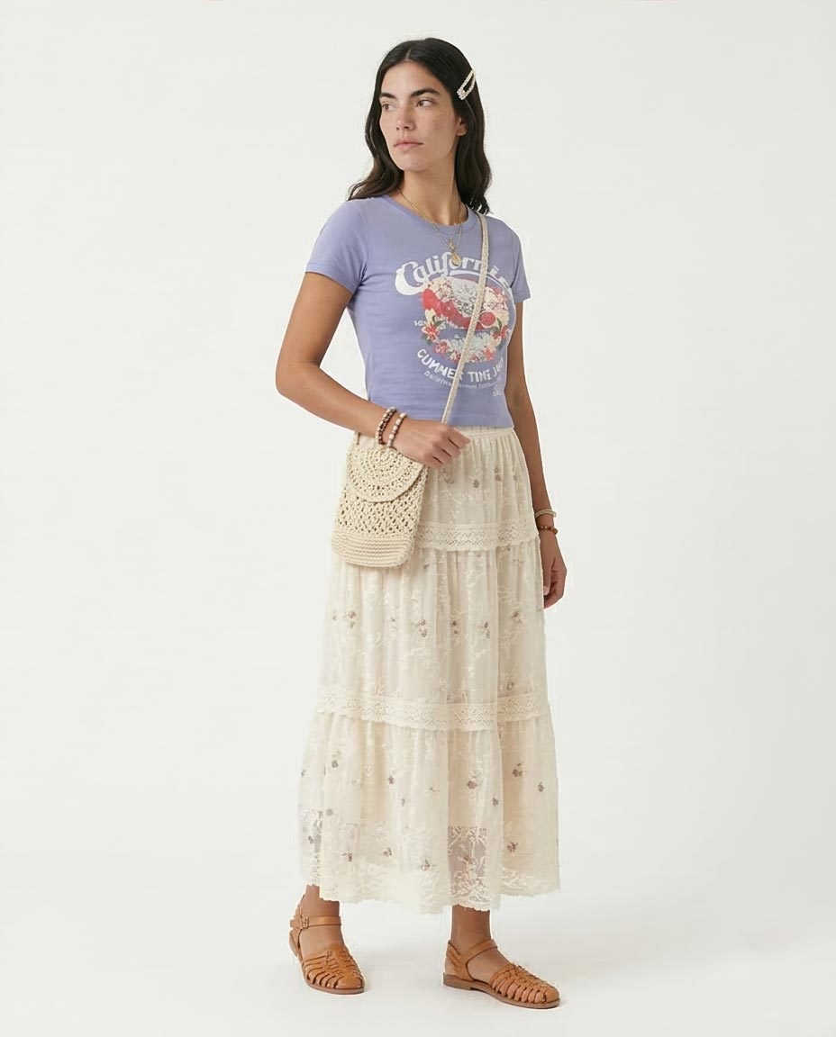 Ravin Vintage California Graphic Tee in Lavender - R205521
