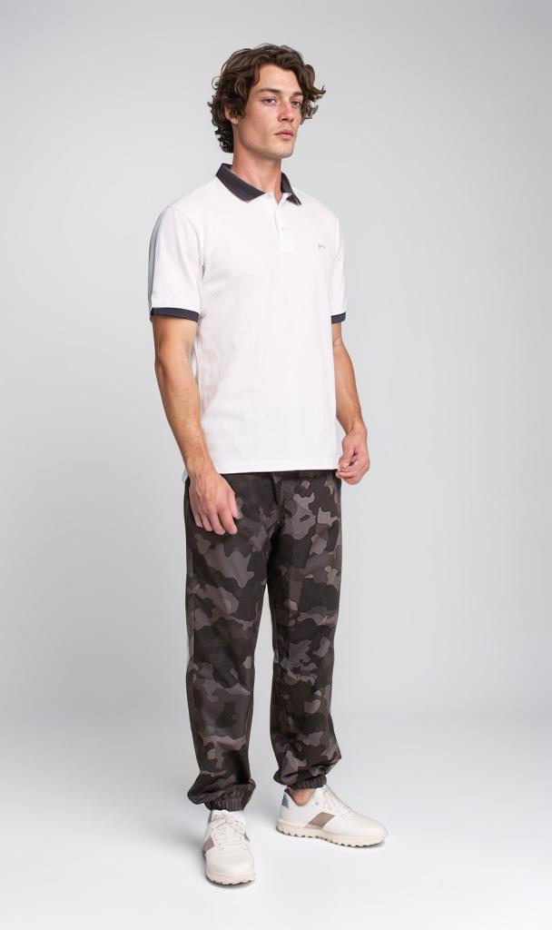 R205805 - Pique Polo Shirt - White & Black