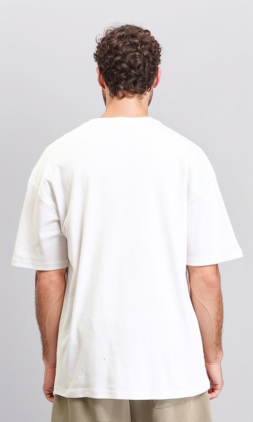 R205815 - Relaxed Fit Elbow Sleeves Summer Tee - White