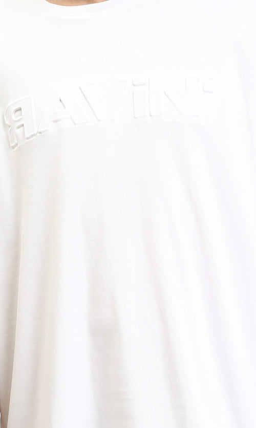 R205815 - Relaxed Fit Elbow Sleeves Summer Tee - White