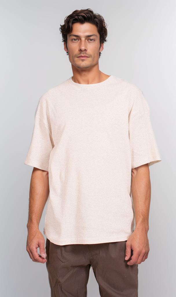 Textured Oversized T-Shirt - Off-White