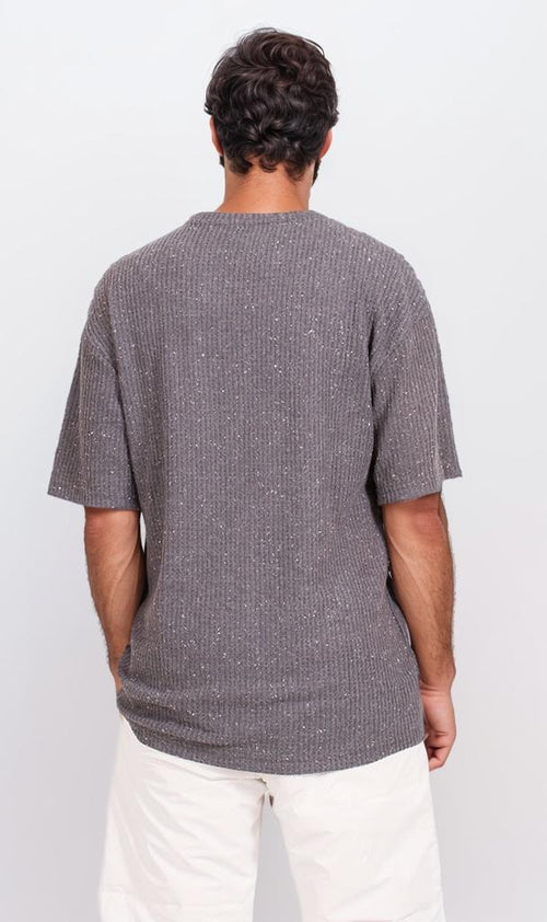 R205827 - Textured Jacquard T-Shirt – Dark Grey