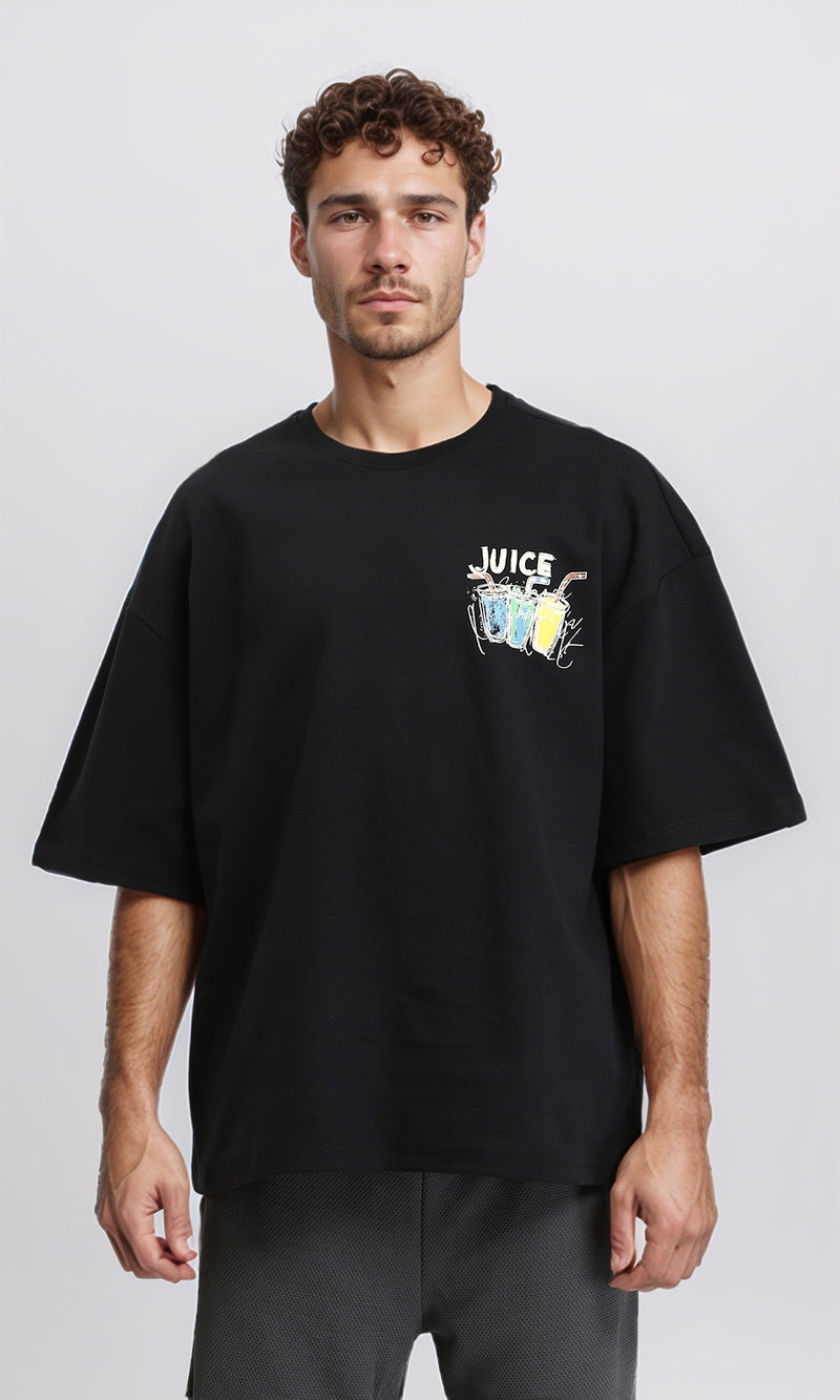 R205837 - Printed Juice Relaxed Fit Tee - Black