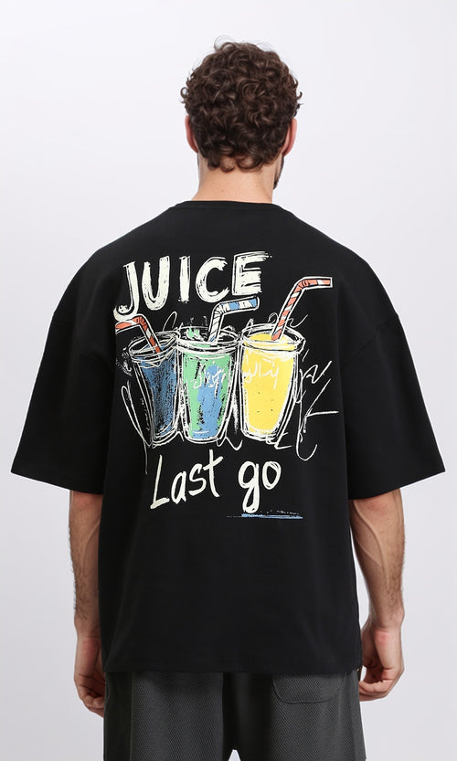 R205837 - Printed Juice Relaxed Fit Tee - Black