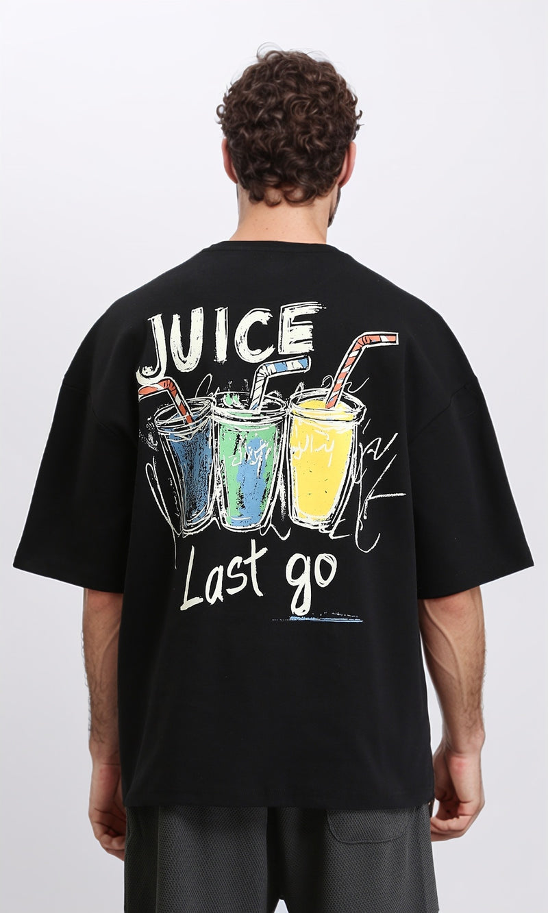 R205837 - Printed Juice Relaxed Fit Tee - Black