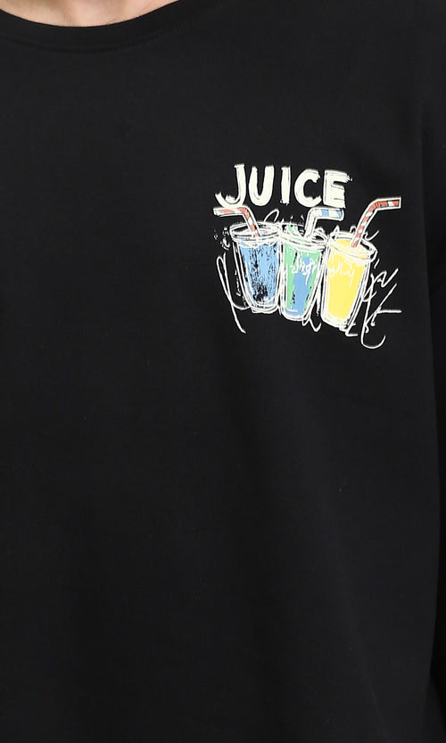 R205837 - Printed Juice Relaxed Fit Tee - Black