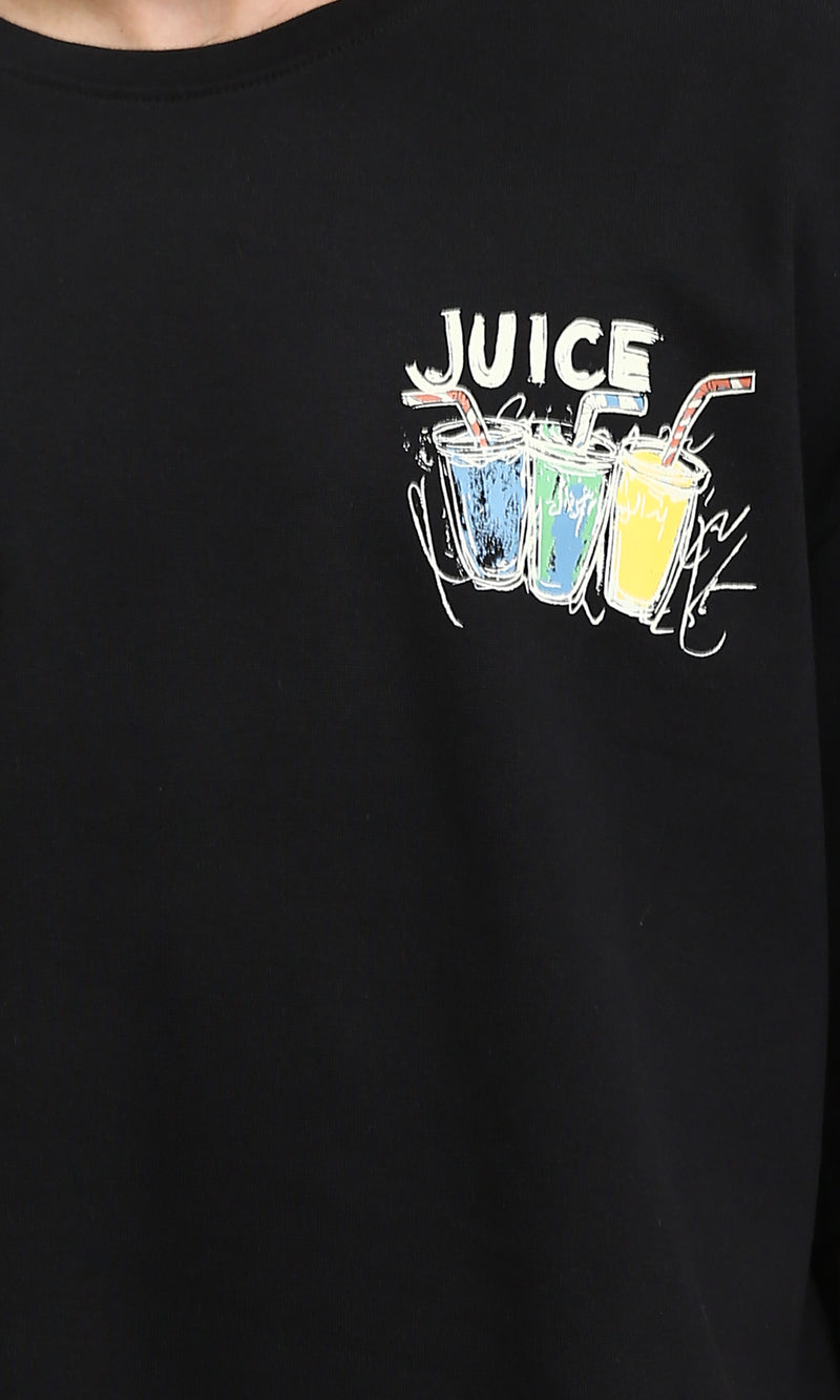 R205837 - Printed Juice Relaxed Fit Tee - Black