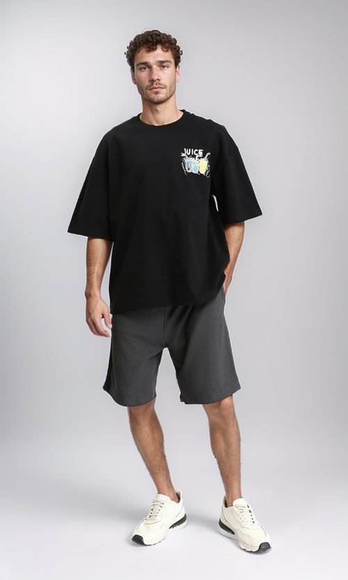 R205837 - Printed Juice Relaxed Fit Tee - Black