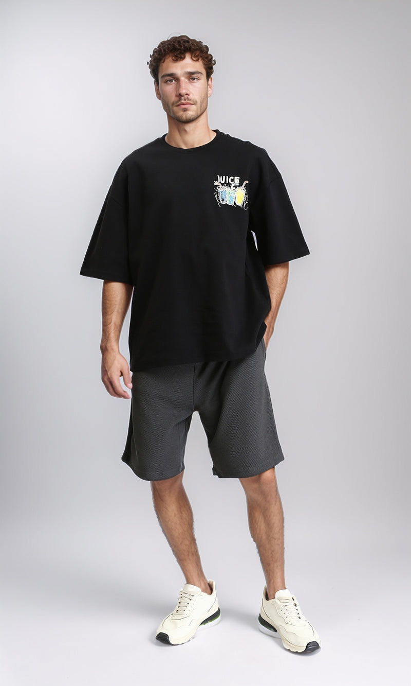 R205837 - Printed Juice Relaxed Fit Tee - Black
