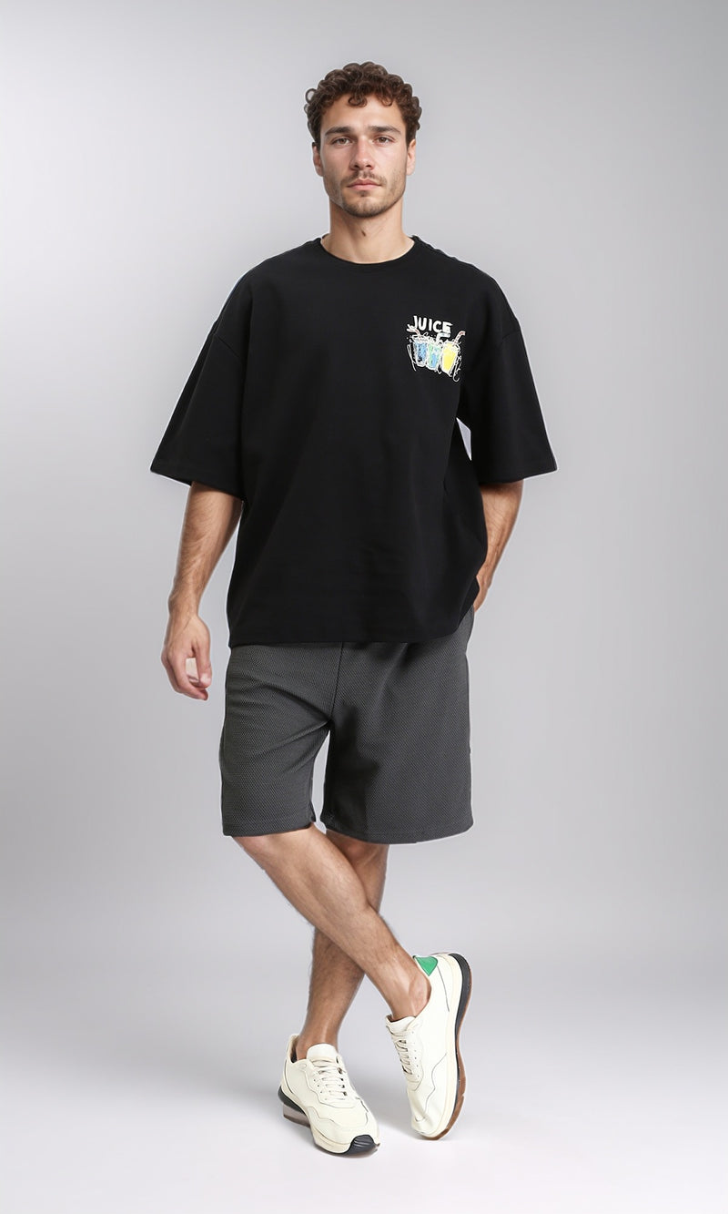 R205837 - Printed Juice Relaxed Fit Tee - Black