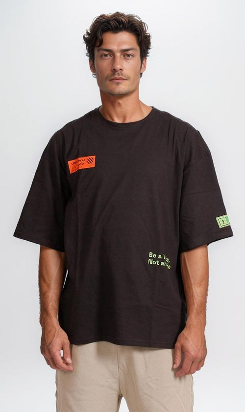 R205840 - Graphic Oversized T-Shirt - Black