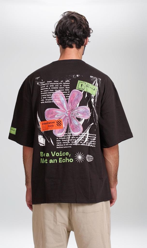 R205840 - Graphic Oversized T-Shirt - Black