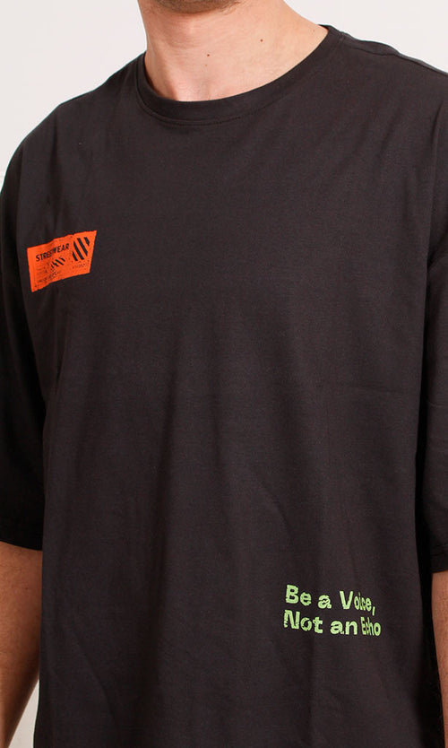 R205840 - Graphic Oversized T-Shirt - Black
