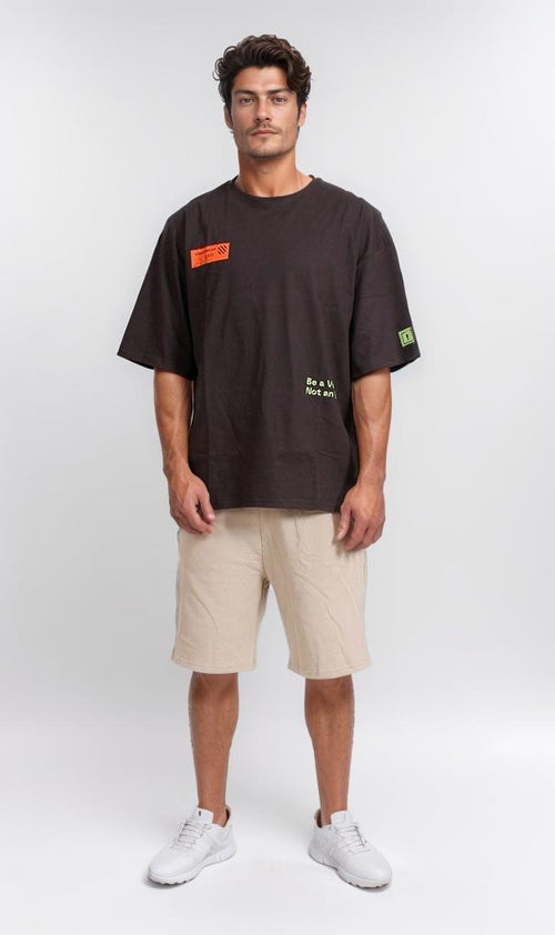 R205840 - Graphic Oversized T-Shirt - Black