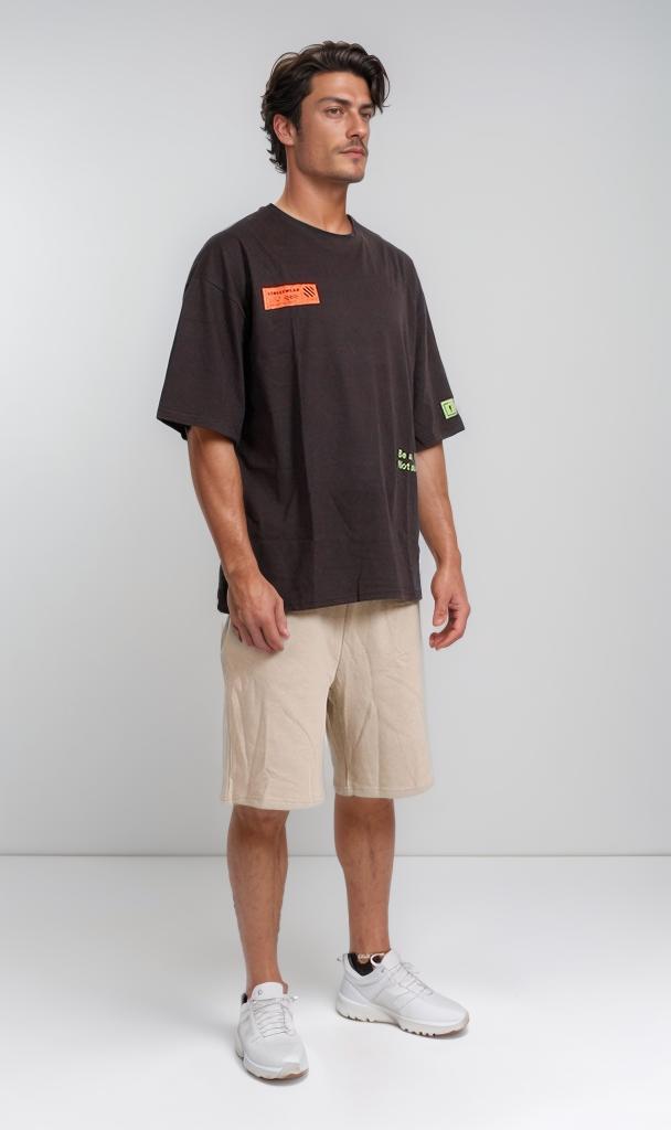 R205840 - Graphic Oversized T-Shirt - Black