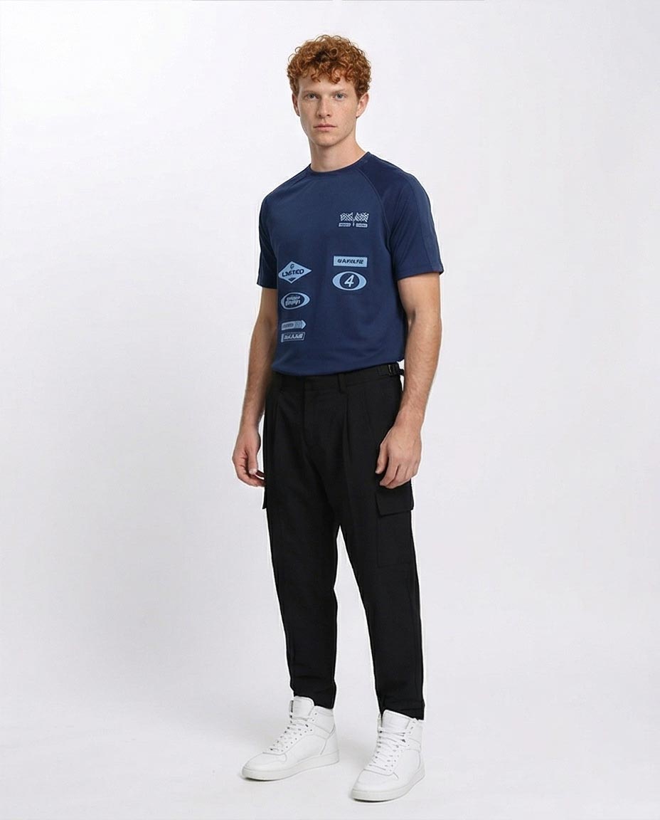 Ravin | Men’s Elevated Racing Graphic Raglan T-Shirt – Navy - R205842