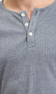 R205846 - Buttoned Crew Neck Henley Shirt - Medium Grey